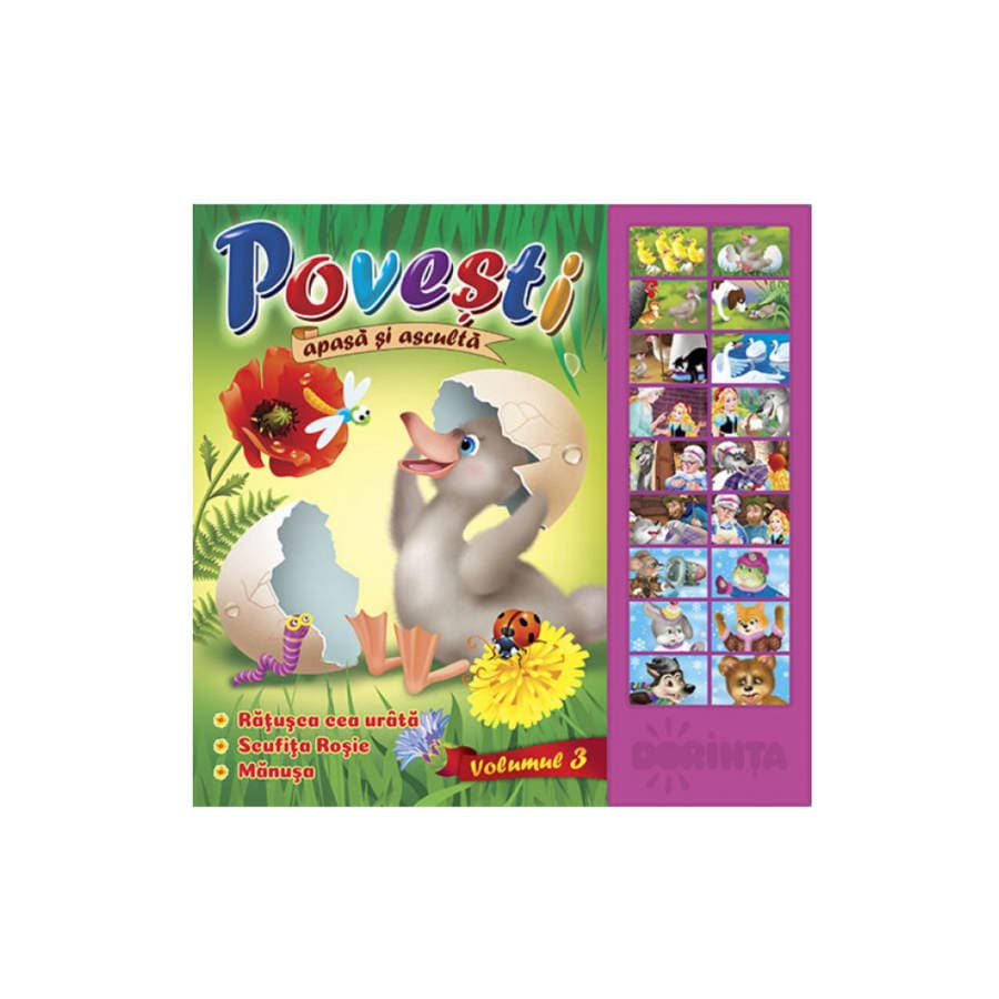 Carte pentru copii, Povesti. Apasa si asculta. Volumul 3